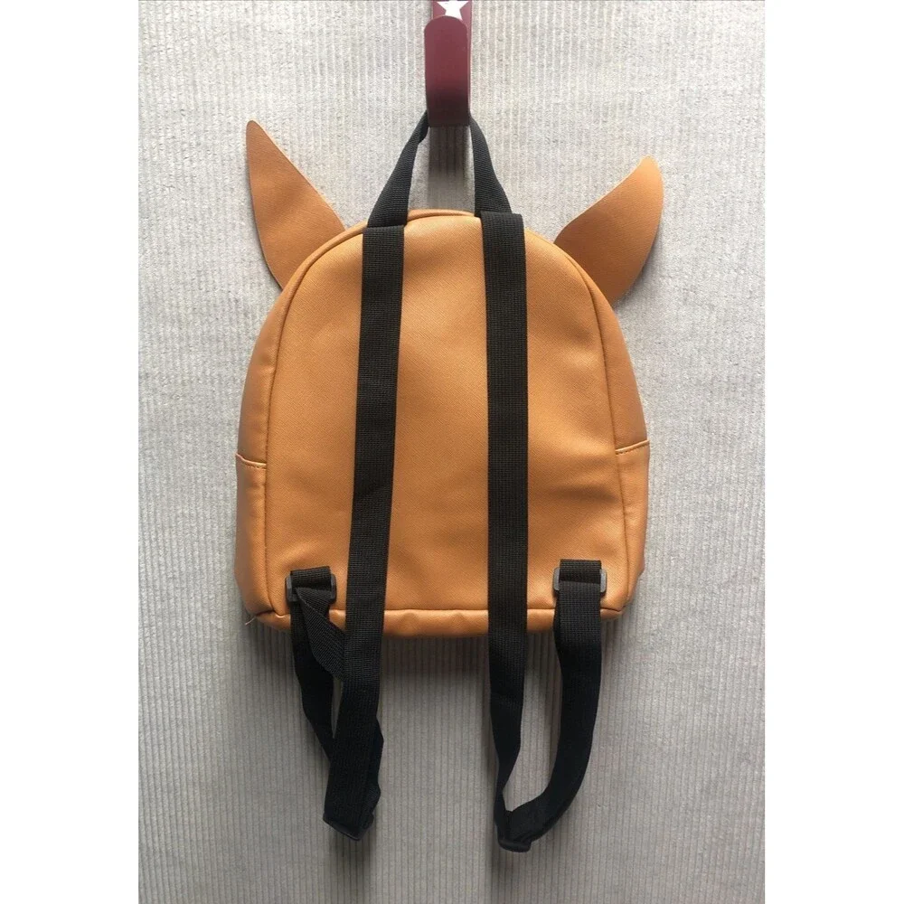 Pokémon Eevee Bioworld  Backpack Book Bag Caramel Brown 3D Face